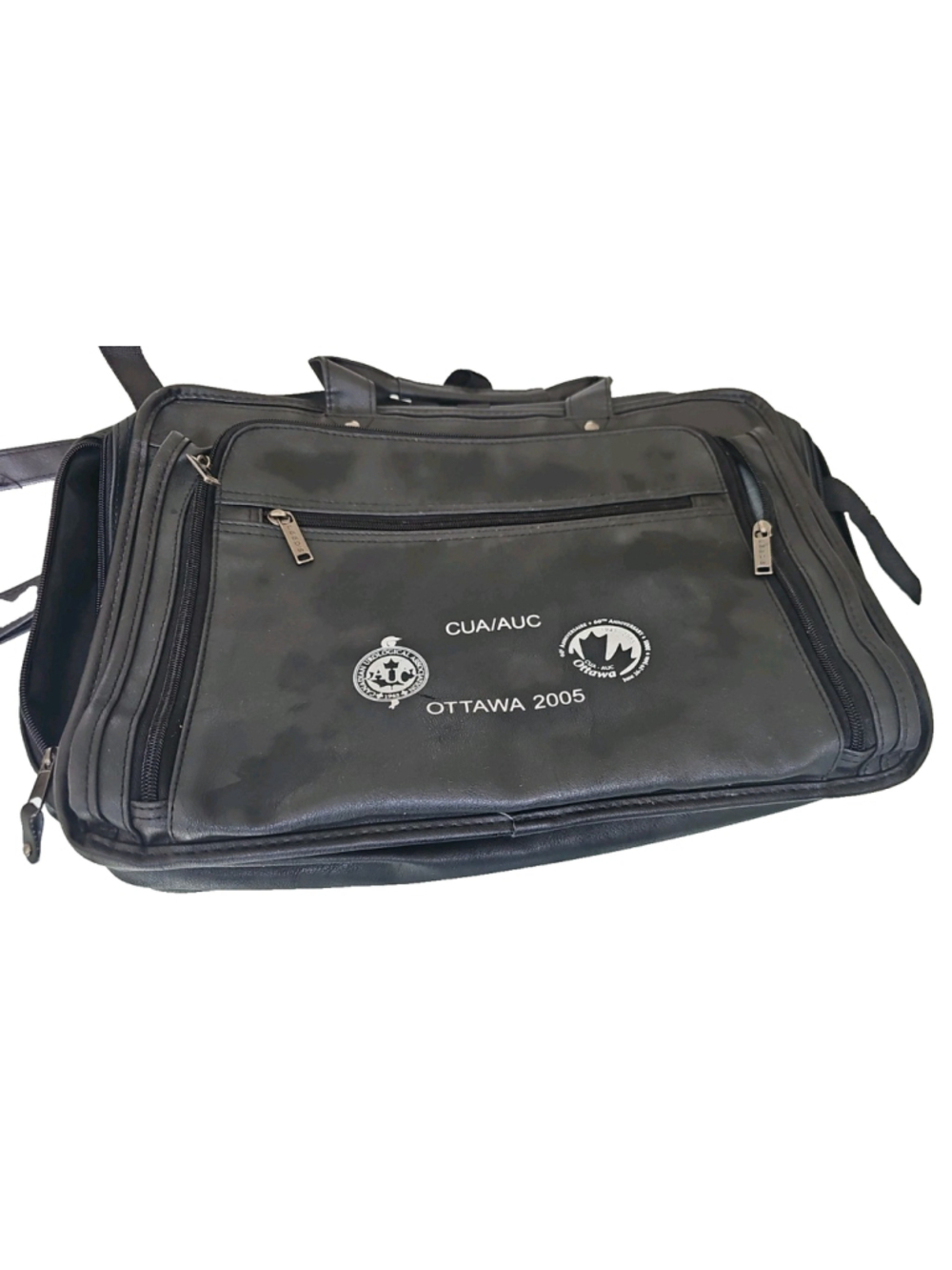 Vintage CUA/AUC Ottawa 2005 Conference Black Briefcase Laptop Bag Multi Pocket